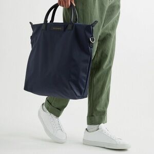WANT Les Essentiels | O’Hare | Navy Tote Bag | Leather Trimmed